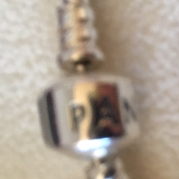 PANDORA Iconic Sterling Silver Bracelet with amethyst/purple oval lights charm - Picture 4 of 6